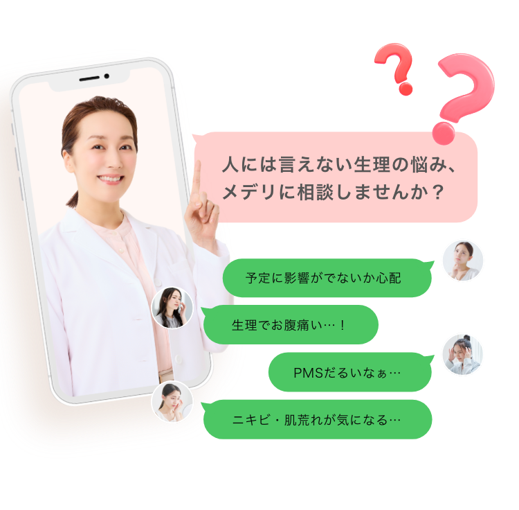 人には言えない生理の悩み、メデリに相談しませんか？
