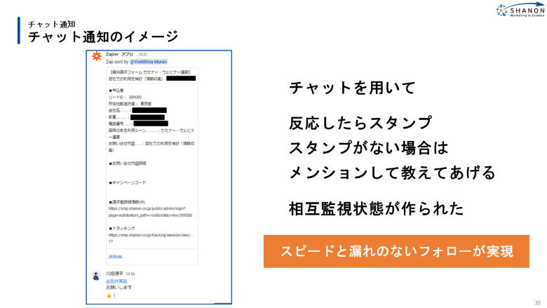 チャット通知で相互監視