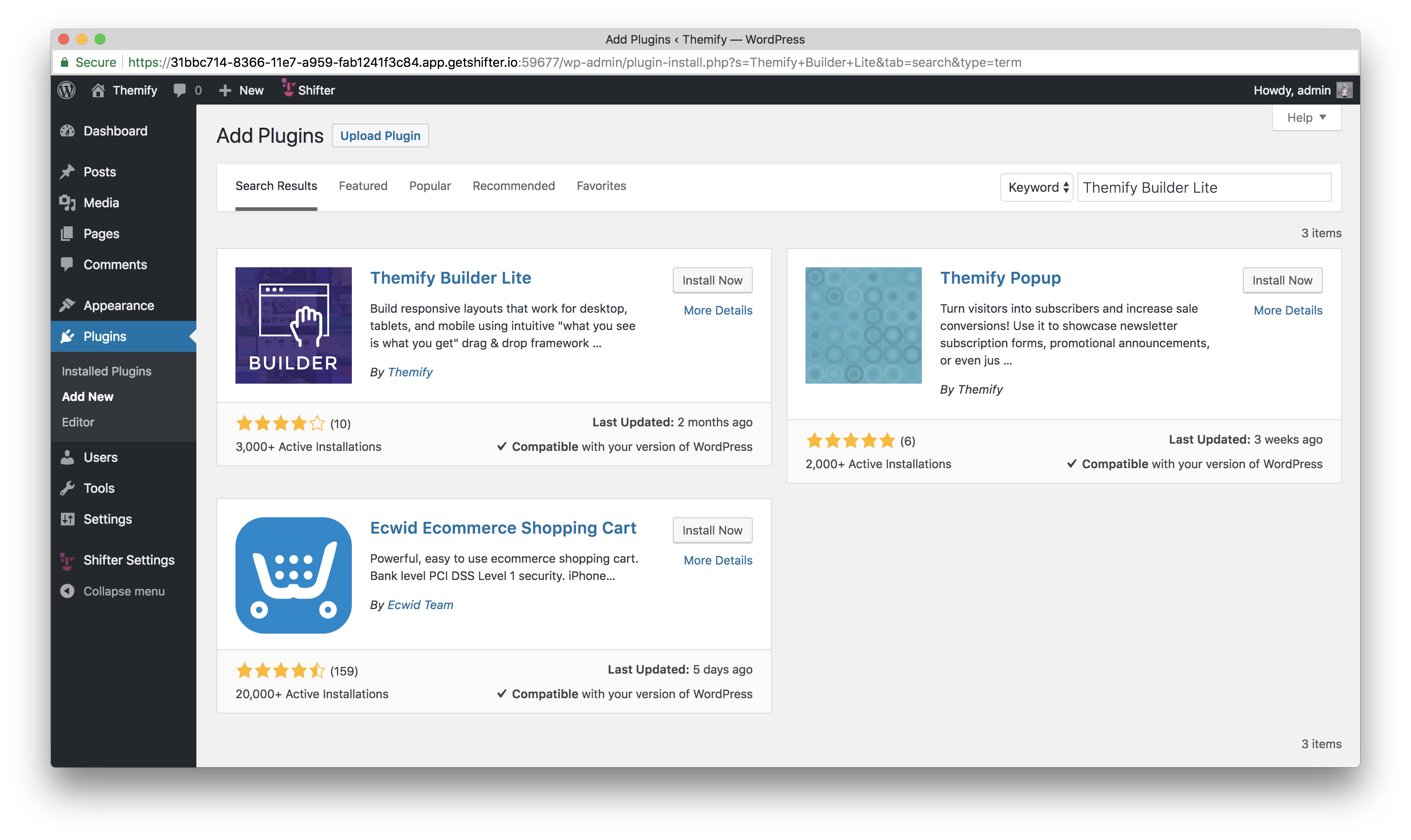 Shifter Static WordPress Themify Demo Plugin Directory