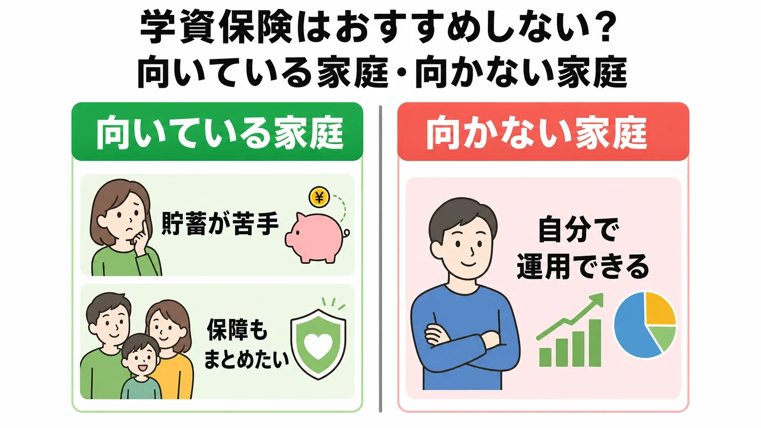 学資保険はおすすめしない？向いている家庭・向かない家庭