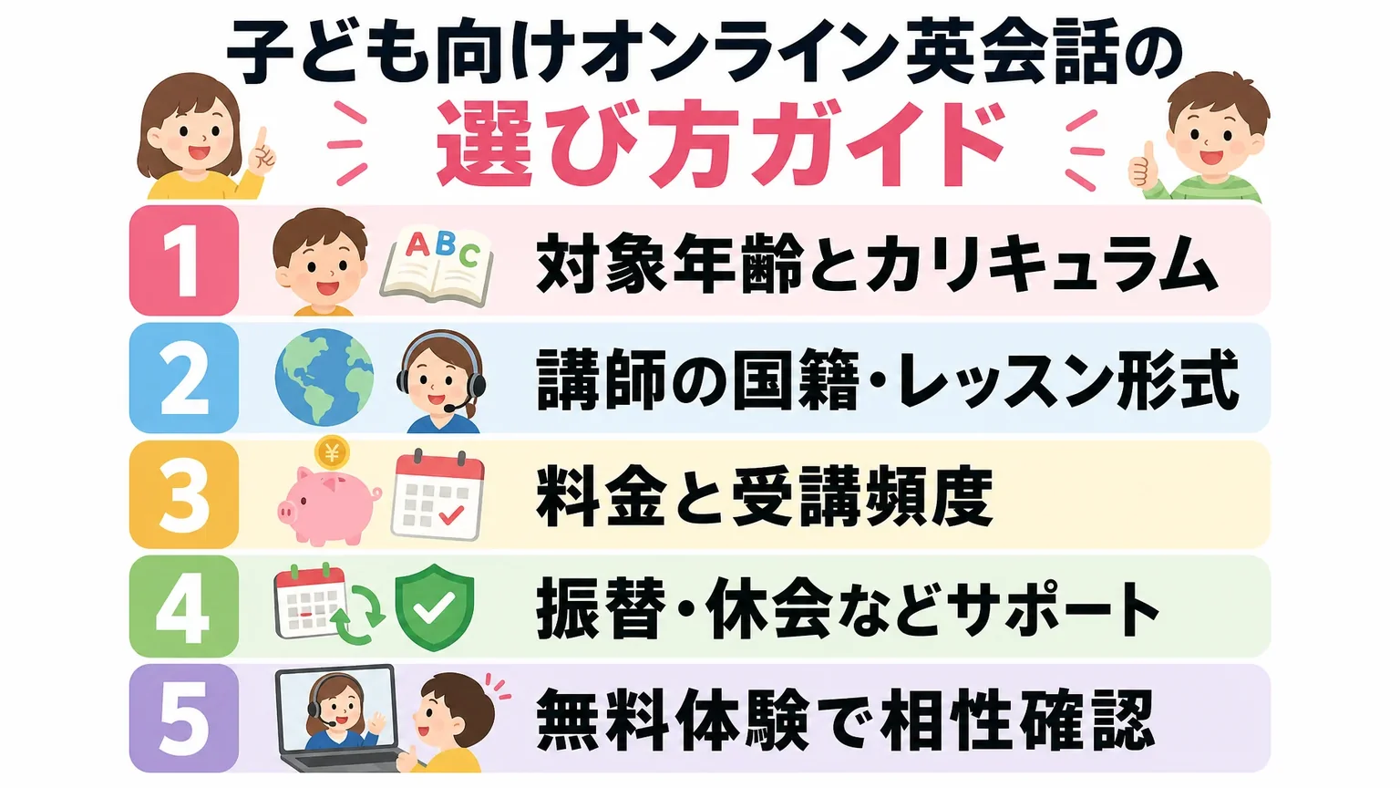 子ども向けオンライン英会話の選び方ガイド