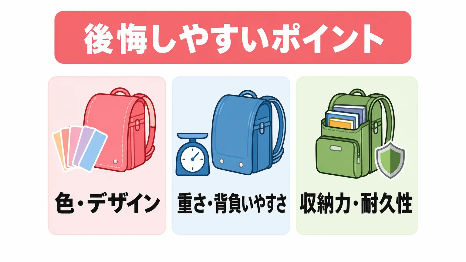 ランドセル選びで後悔しやすいポイントは？