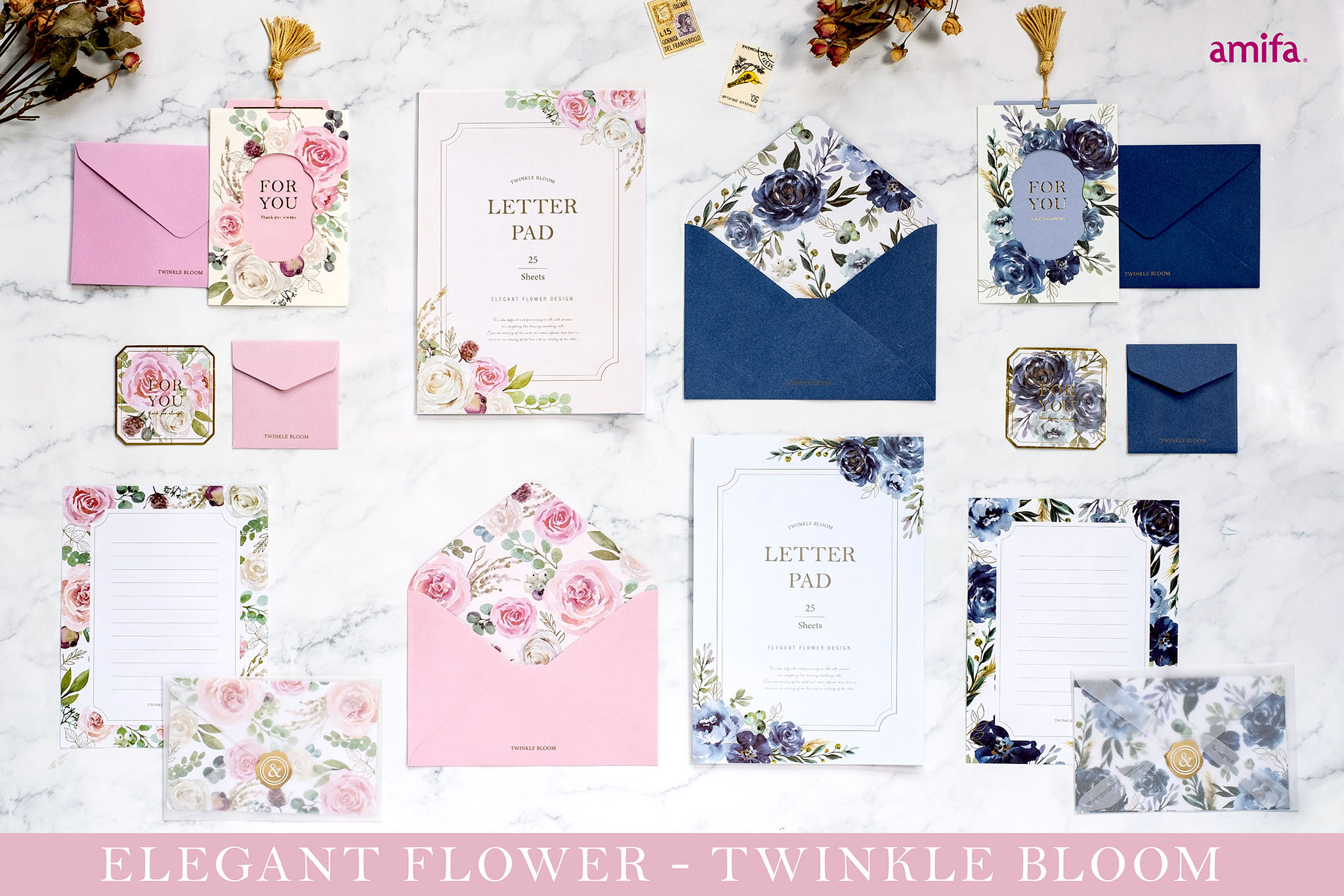 フラワー 全判 ゴールド 250枚 包装紙 ブルーフラワー 花柄 半才判 50枚入 | ササガワオンラインショップ