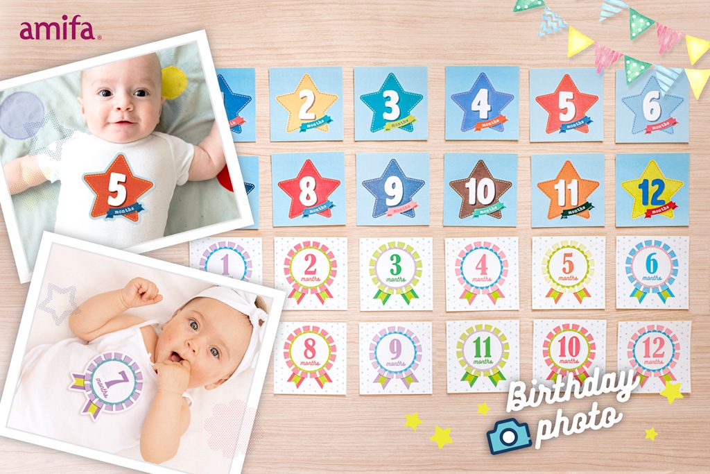 21 バースデーフォト マンスリーステッカー アミファ Amifa