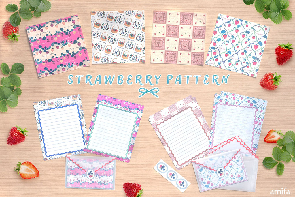 2022 春文具 ～Strawberry Pattern～ | アミファ~amifa~